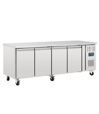 Polar Koelwerkbank RVS | 4 deurs | 553L | (H)86x(B)223x(D)70