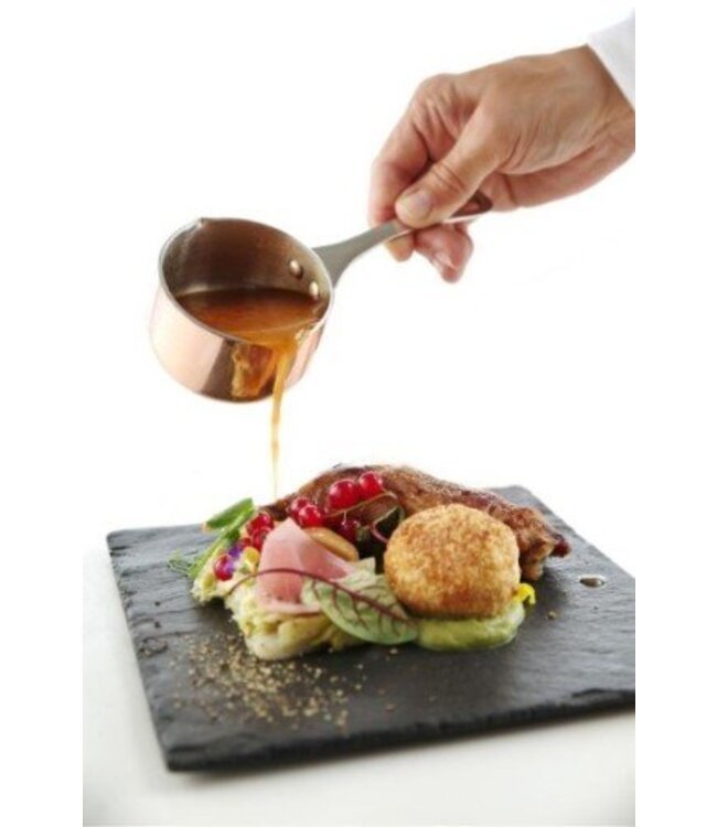 Mini steelpan koper - met schenktuit - Ø50x(H)30mm