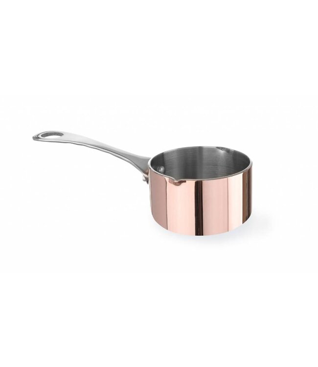 Mini steelpan koper - met schenktuit - Ø85x(H)50mm