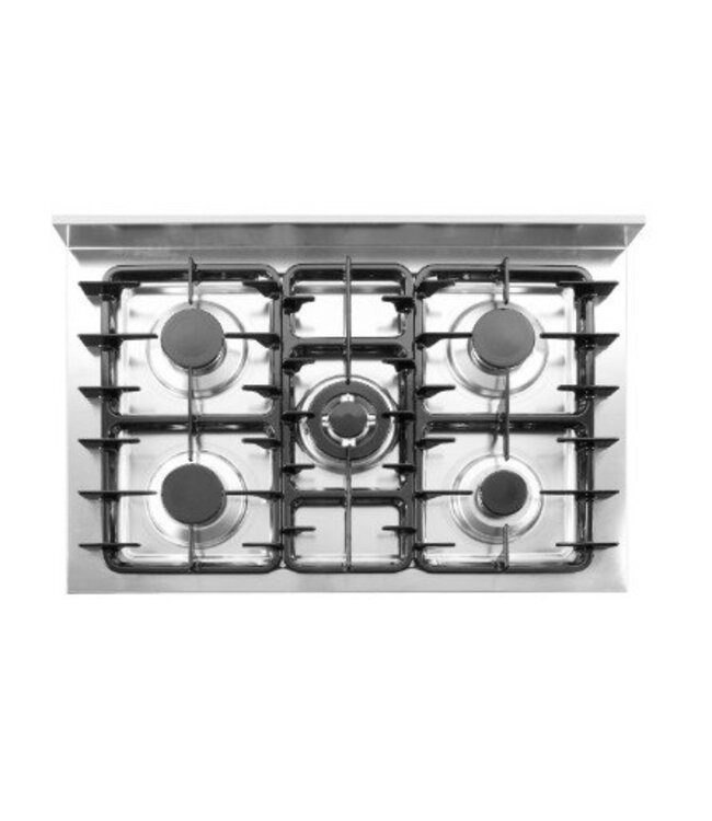 Gasfornuis - 5 pits - open onderplank