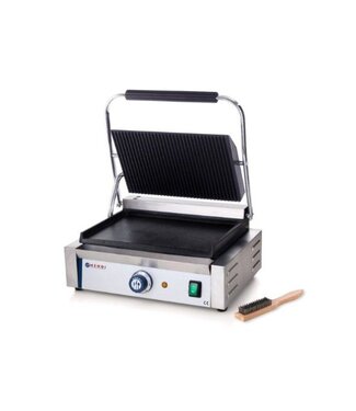 Hendi Contactgrill panini | geribbeld/glad | 2,2kW | (H)21x(B)43x(D)37