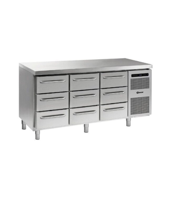 Koelwerkbank Gastro K 1807 CSG A 3D/3D/3D L2 - 1/1 GN