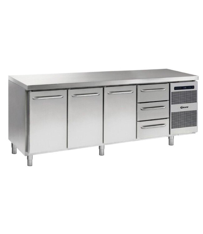 Koelwerkbank Gastro K 2207 CSG A DL/DL/DL/3D L2 - 1/1 GN