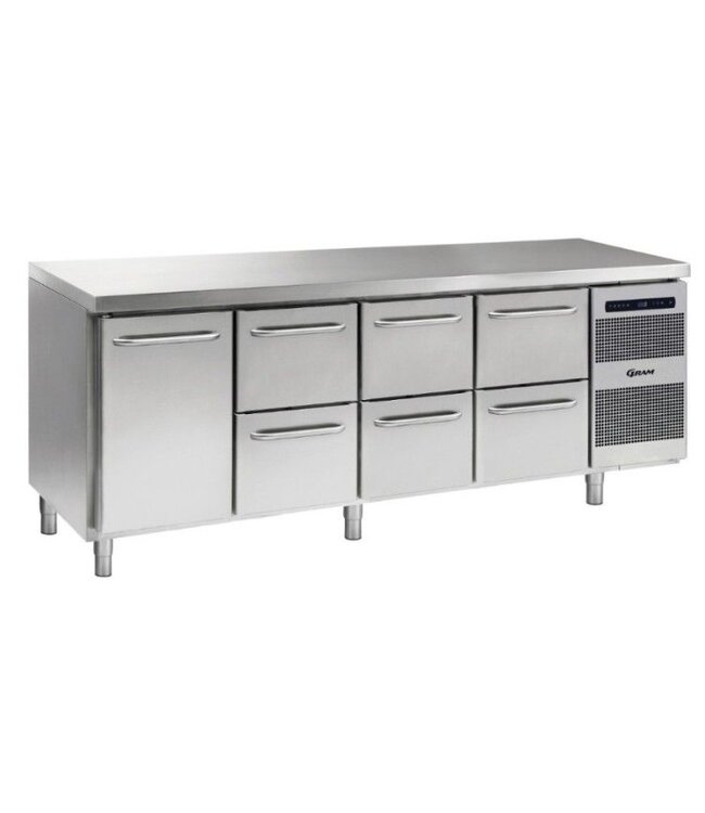 Koelwerkbank Gastro K 2207 CSG A DL/2D/2D/2D L2 - 1/1 GN