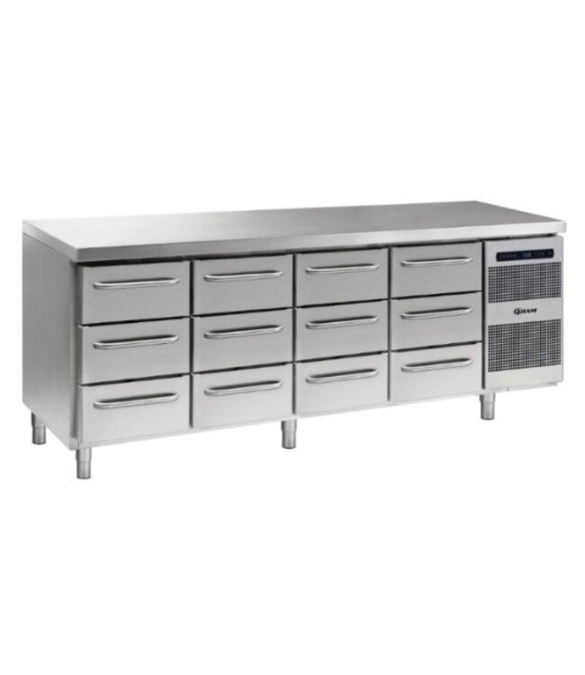 Koelwerkbank Gastro K 2207 CSG A 3D/3D/3D/3D L2 - 1/1 GN