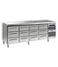 Koelwerkbank Gastro K 2207 CSG A 3D/3D/3D/3D L2 - 1/1 GN