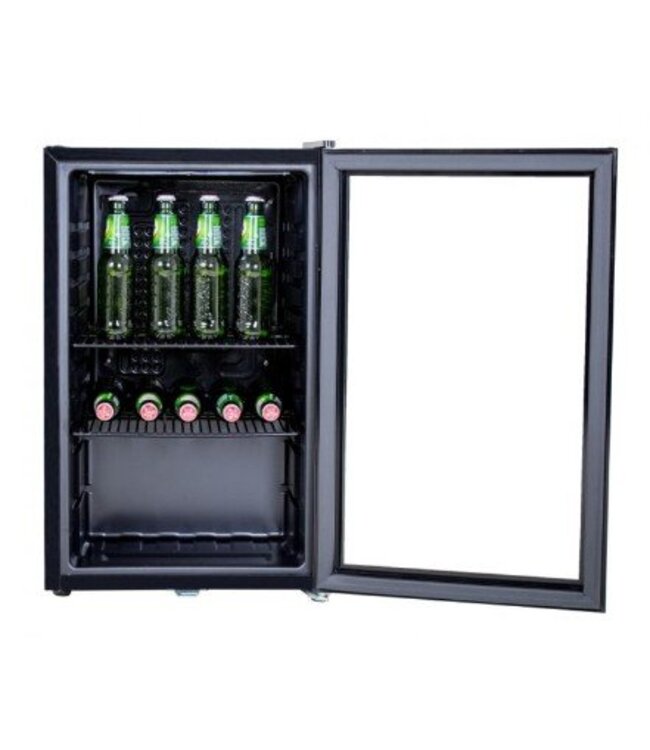 Koelkast glasdeur zwart | 71L | (H)69x(B)43x(D)48cm