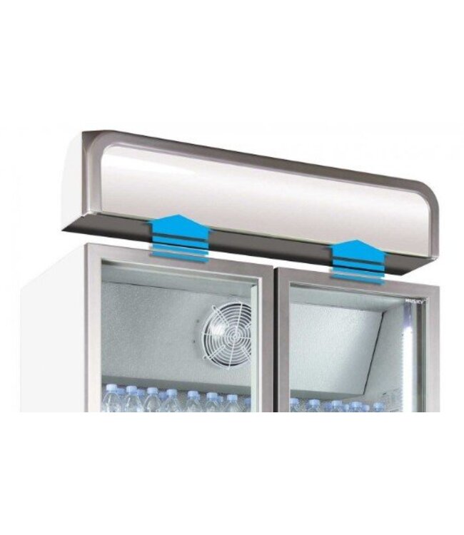 Vrieskast Pro Ventilator glasdeur | Met LED Display | 378L | (H)218,5x65x72cm