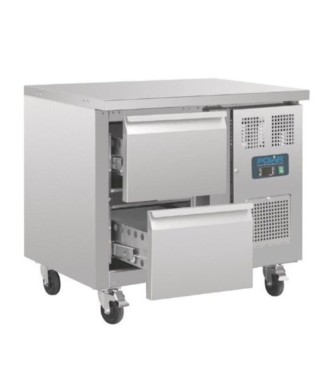 Koelwerkbank RVS | 2 Lades | 124L | (H)86x(B)92,5x(D)70cm