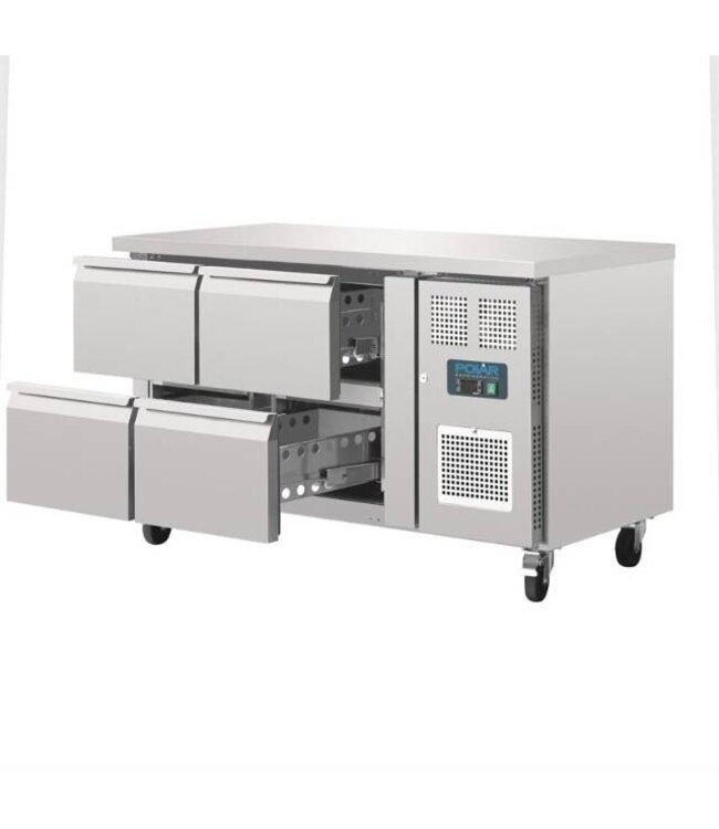 Koelwerkbank RVS | 4 Lades | 314L | (H)86x(B)136x(D)70cm