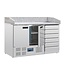 Polar Pizzawerkbank geventileerde koeling | 2 deurs + lades | (H)106x(B)142x(D)70