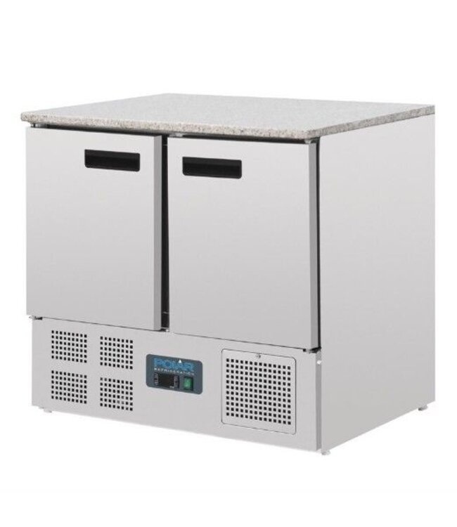 Koelwerkbank met marmer blad | 2 Deurs | 240L | (H)88x(B)90x(D)70cm