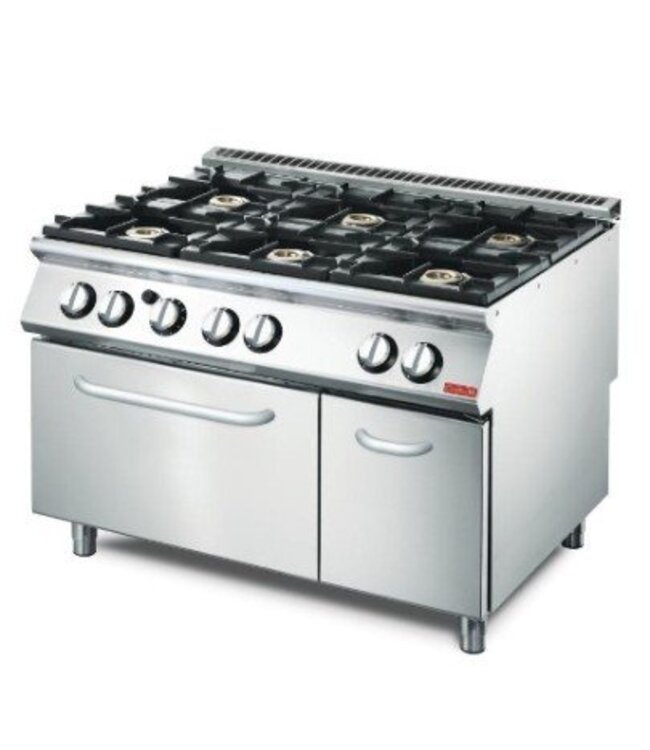 Gasfornuis Gastro M 700 | 6 branders | met gasoven | (H)85x(B)120x(D)70