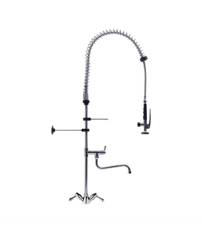 Voorspoeldouche hoog | met tussen zwenkkraan | tafelmodel | enkelgats | 1/2" aansluiting