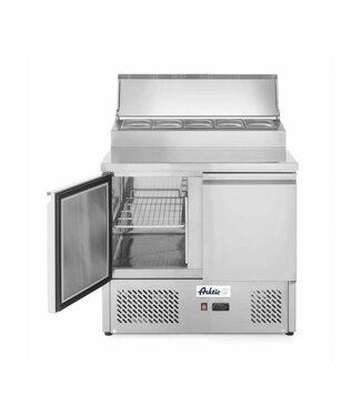 Arktic Saladette met verhoogde GN vitrine | 2 Deurs | 5x 1/6GN | (H)126,5x(B)90x(D)70,2cm