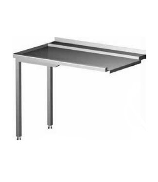 Hendi RVS Afvoertafel voor Doorschuifvaatwasser - Links - (H)85x(B)100x(D)70cm