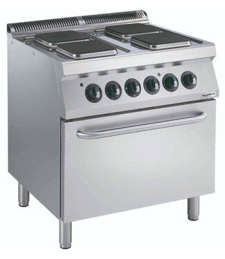 Combisteel Elektrisch fornuis met elektrische oven | 4 pits vierkant | 23x23cm