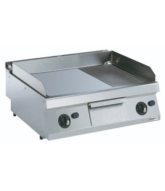 Combisteel Bakplaat op gas | glad/ geribbeld | 14kW | (H)25x(B)80x(D)70