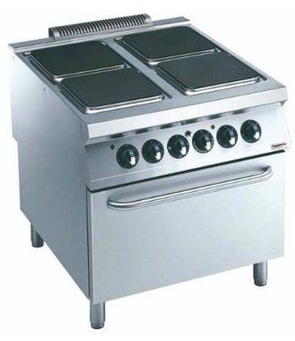 Combisteel Kooktoestel Elektrisch met oven | 4 vierkante platen | (H)25x(B)80x(D)90