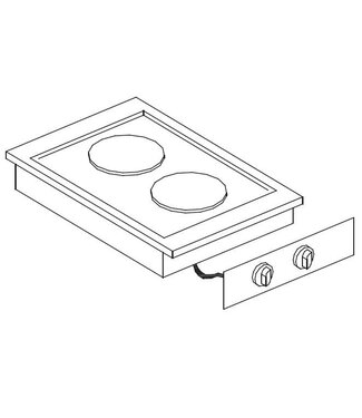 Combisteel Elektrische kookunit | Drop-In | 2,6kW+1,5kW