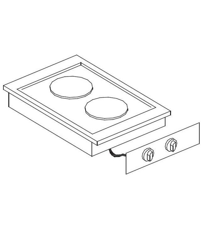 Combisteel Elektrische kookunit | Drop-In | 2,6kW+1,5kW