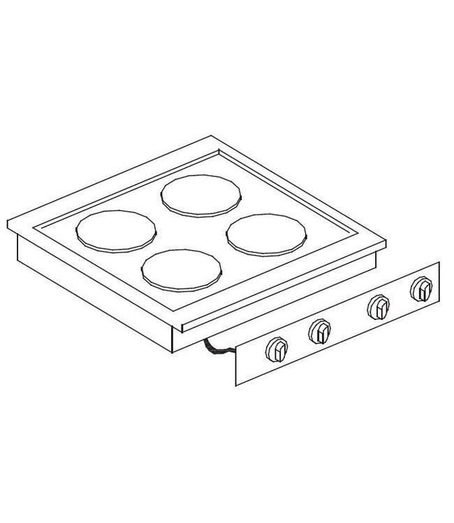 Combisteel Elektrische kookunit | Drop-In | 2x2,6kW+2x1,5kW