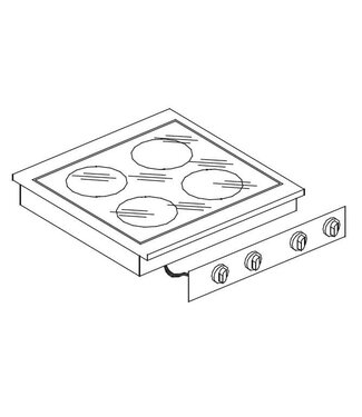 Combisteel Keramische kookunit | Drop-In | 2x2,4kW+1x1,8kW+1x1,2kW