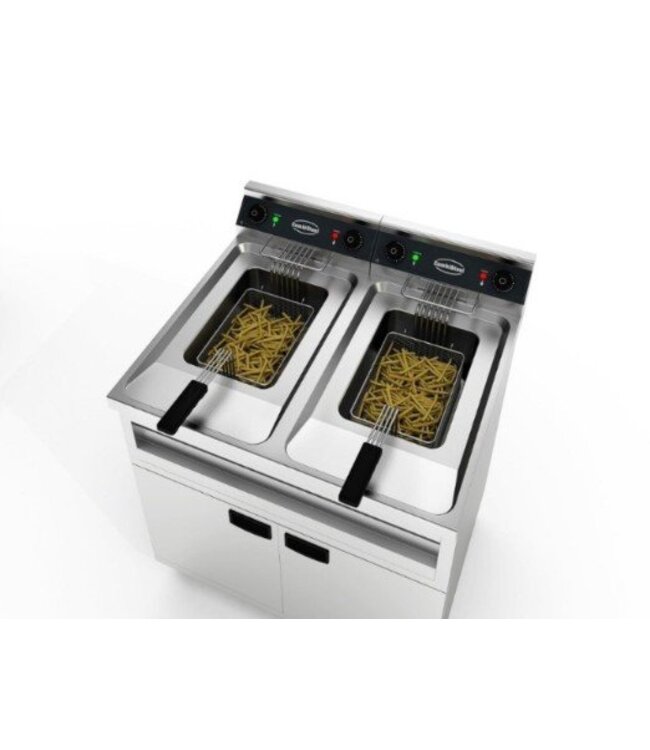 Elektrische friteuse | Staand model | 2x12 liter | 2x6kW
