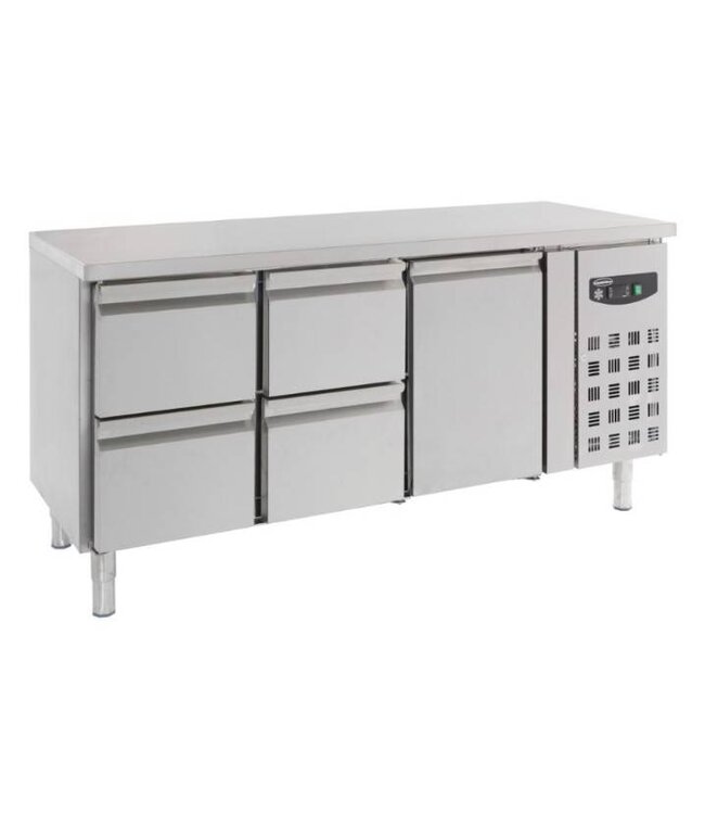 Koelwerkbank Standard Line | 1 deur en 4 lades | 417L | (H)85x(B)179,5x(D)70