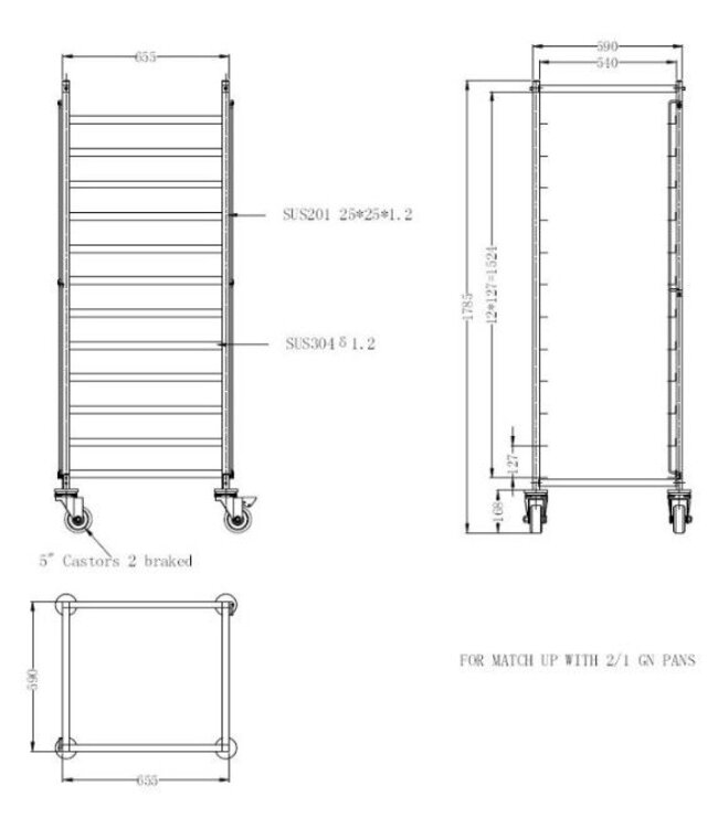 Regaalwagen | flat pack | 2/1GN | 12 etages