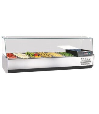 Combisteel Gekoelde opzetvitrine Pro Line | 6x 1/3GN | (H)46x(B)155x(D)39