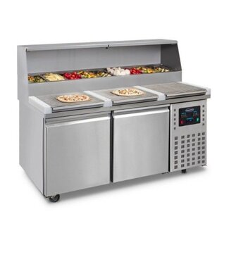 Combisteel Pizzawerkbank Pro Line | 2 deurs | met bovenkoeling | (H)136x(B)166x(D)83