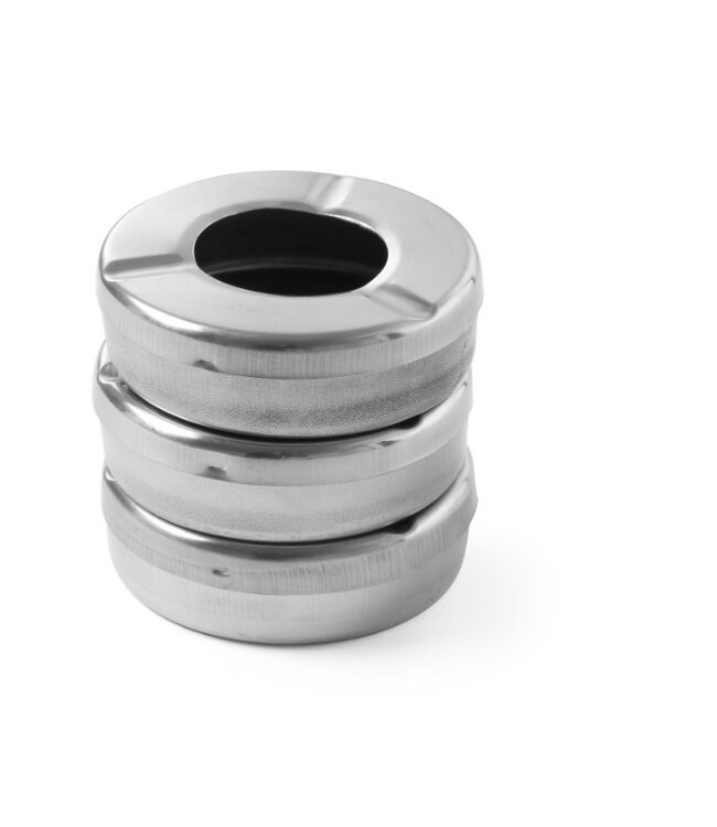 Asbak met deksel - rvs - Ø9cm - per stuk