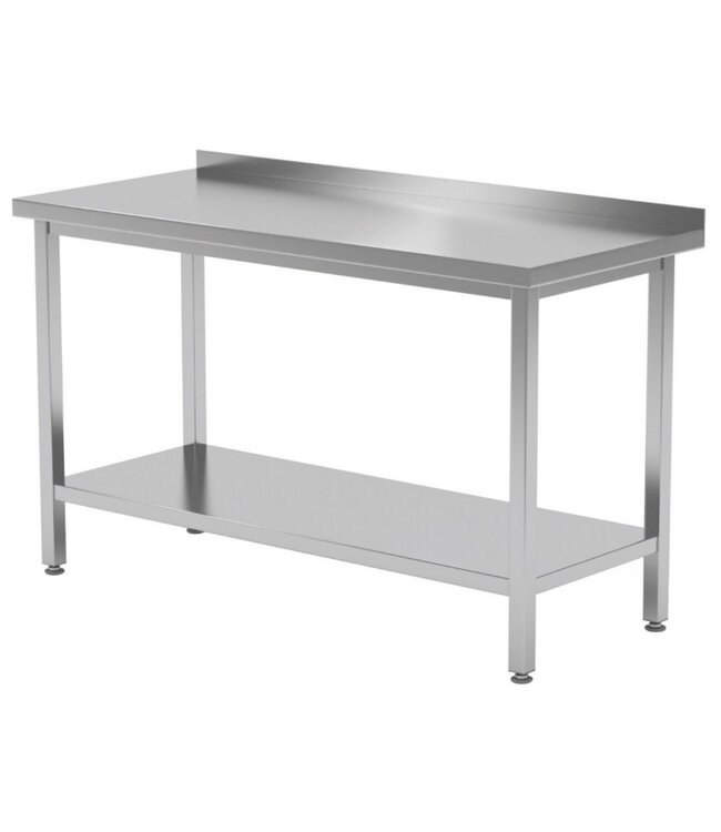 Werktafel met onderblad en spatrand | Breedte 400-1900mm | Diepte 600-700mm | 32 opties