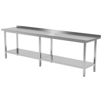 Werktafel met onderblad en spatrand | Breedte 2000-2800mm | Diepte 600-700mm | 18 opties Werktafel met onderblad en spatrand | Breedte 2000-2800mm | Diepte 600-700mm | 18 opties
