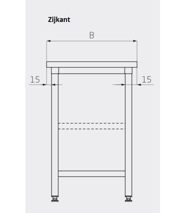 Centrale werktafel met onderblad | Breedte 2000-2800mm | Diepte 700-800mm | 18 opties