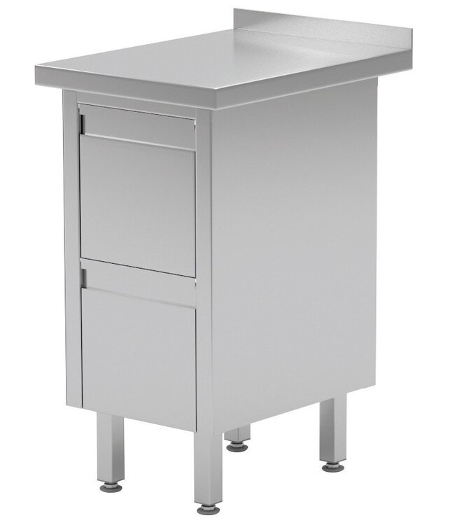 Werktafel met lades en spatrand | 2-6 lades | Breedte 430-830mm | Diepte 600-700mm | 8 opties