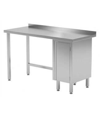 Werktafel met klapdeur rechts en spatrand | Breedte 800-1900mm | Diepte 600-700mm | 24 opties