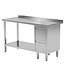 Werktafel met 2 lades rechts, onderblad en spatrand | Breedte 800-1900mm | Diepte 600-700mm | 24 opties