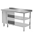 Werktafel met klapdeur links, dubbel onderblad en spatrand | Breedte 800-1900mm | Diepte 600-700mm | 24 opties