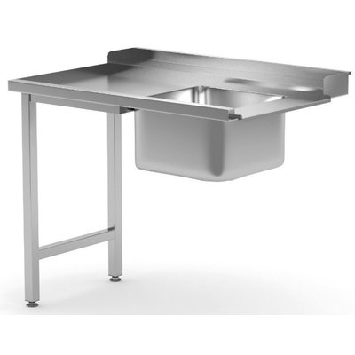 Aanvoertafel met spoelbak | Links van machine | Breedte 600-1400mm | Diepte 700-760mm | 18 opties