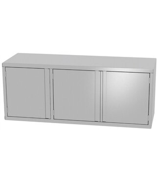 RVS wandkast met drie klapdeuren | Breedte 1400-1600mm | Diepte 300-400mm | 6 opties