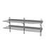 Twee geperforeerde wandplanken | Hoogte verstelbaar | 3 dragers | Breedte 1600-2000mm | Diepte 300-400mm | 10 opties