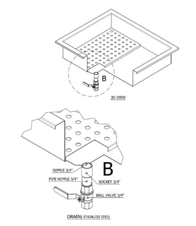 RVS crushed ice Drop-In bak | 2/1GN | (H)170x(B)722x(D)590