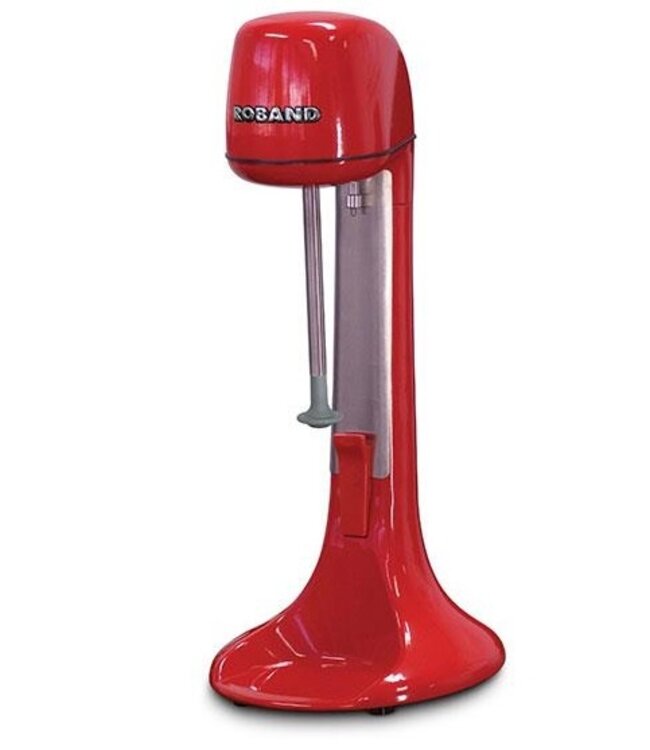 Milkshake mixer - incl 3 opzetstukken (voor extra dik of extra luchtig) - rood