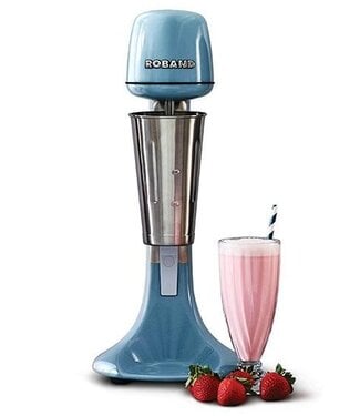 Roband Milkshake mixer - incl 3 opzetstukken (voor extra dik of extra luchtig) - blauw