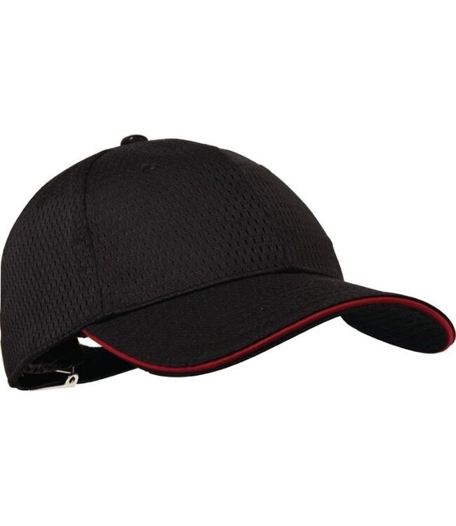 Baseball cap - Zwart en rode kleur - universele maat