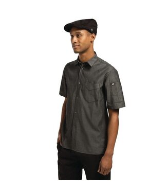 Chef Works Zwart denim unisex shirt | Maat S-XL