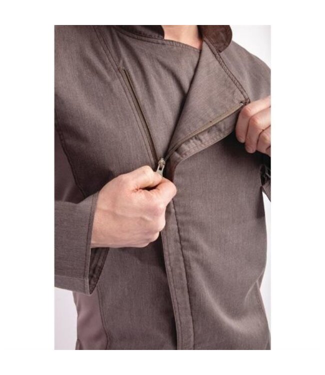 Koksbuis grijs met rits en lange mouw | Unisex maat S-XL