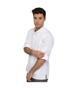 Chef Works Koksbuis wit met rits en lange mouw | Unisex maat XS-XL